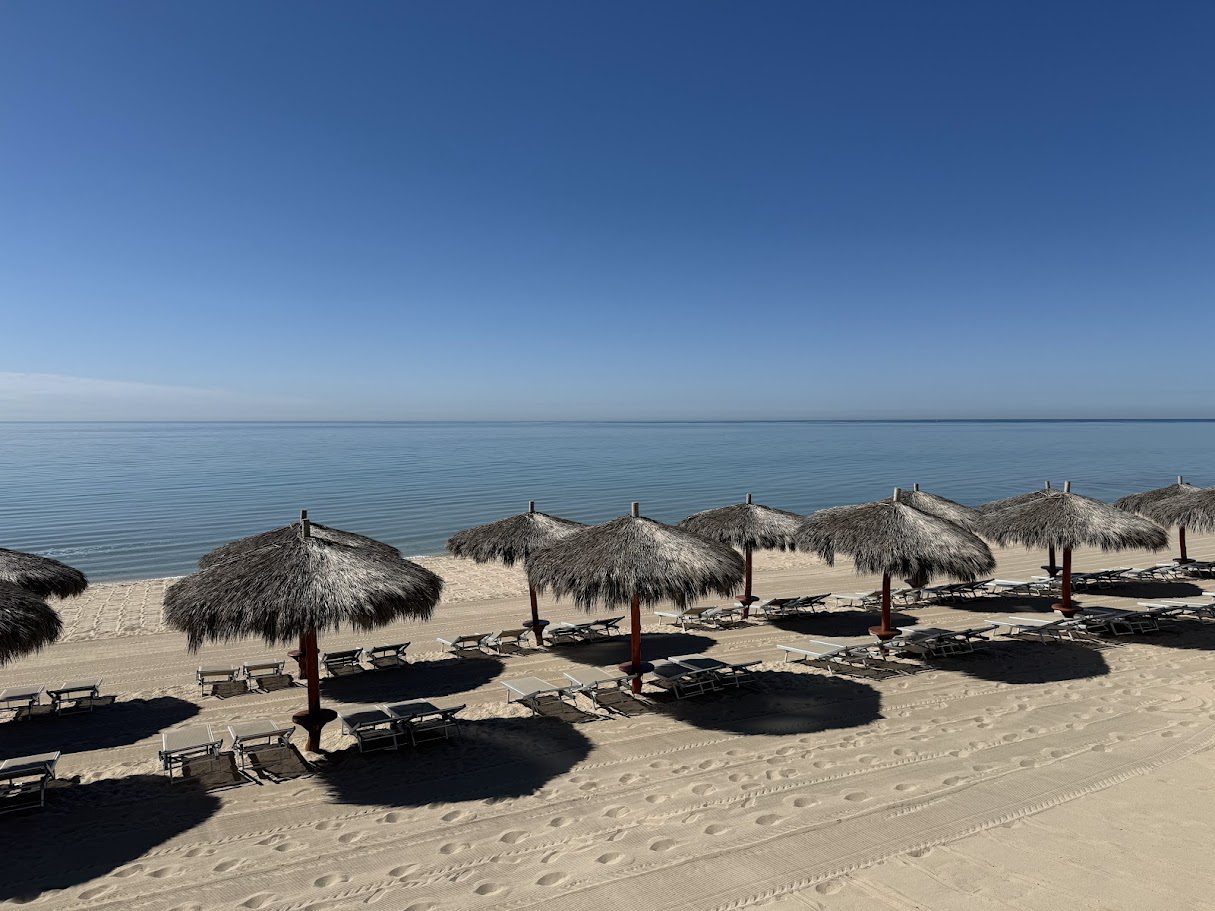 Palapas along the beach at Rocky Point, Mexico